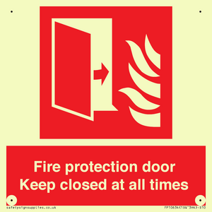 Fire protection door Keep closed at all times